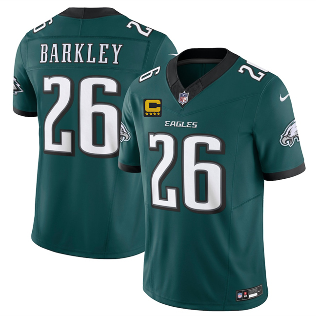 Men's Philadelphia Eagles #26 Saquon Barkley Green 2025 F.U.S.E. With 4-Star C Patch Vapor Untouchable Limited Stitched Football Jersey Men's Philadelphia Eagles #26 Saquon Barkley Green 2025 F.U.S.E. With 4-Star C Patch Vapor Untouchable Limited Stitched Football Jersey