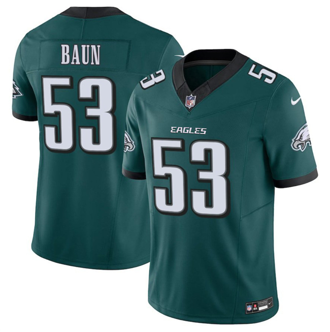 Men's Philadelphia Eagles #53 Zack Baun Green 2025 F.U.S.E. Vapor Untouchable Limited Stitched Football Jersey Men's Philadelphia Eagles #53 Zack Baun Green 2025 F.U.S.E. Vapor Untouchable Limited Stitched Football Jersey