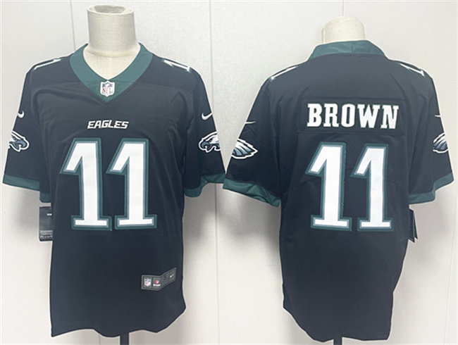 Men's Philadelphia Eagles #11 A.J. Brown Black 2024 New Vapor Untouchable Limited Stitched Football Jersey Men's Philadelphia Eagles #11 A.J. Brown Black 2024 New Vapor Untouchable Limited Stitched Football Jersey