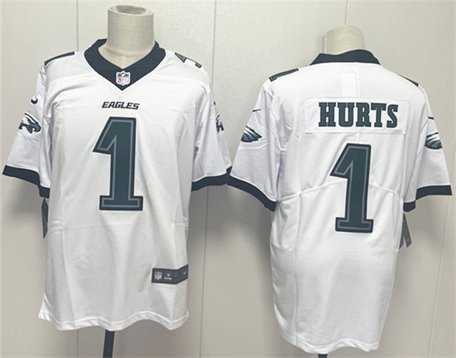 Men's Philadelphia Eagles #1 Jalen Hurts White 2024 New Vapor Untouchable Limited Stitched Football Jersey Men's Philadelphia Eagles #1 Jalen Hurts White 2024 New Vapor Untouchable Limited Stitched Football Jersey