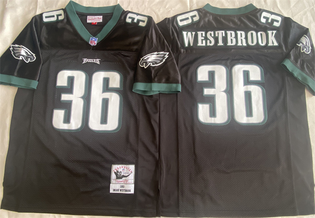Men's Philadelphia Eagles #36 Brian Westbrook Black Throwback Stitched Football Jersey Men's Philadelphia Eagles #36 Brian Westbrook Black Throwback Stitched Football Jersey