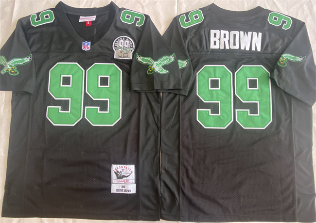 Men's Philadelphia Eagles #99 Jerome Brown Black Throwback Stitched Football Jersey Men's Philadelphia Eagles #99 Jerome Brown Black Throwback Stitched Football Jersey