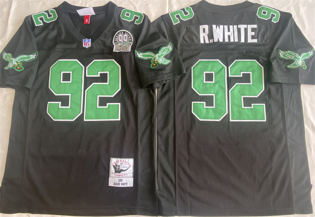 Men's Philadelphia Eagles #92 Reggie White Black Throwback Stitched Football Jersey Men's Philadelphia Eagles #92 Reggie White Black Throwback Stitched Football Jersey