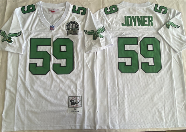 Men's Philadelphia Eagles #59 Seth Joyner White Throwback Stitched Football Jersey Men's Philadelphia Eagles #59 Seth Joyner White Throwback Stitched Football Jersey