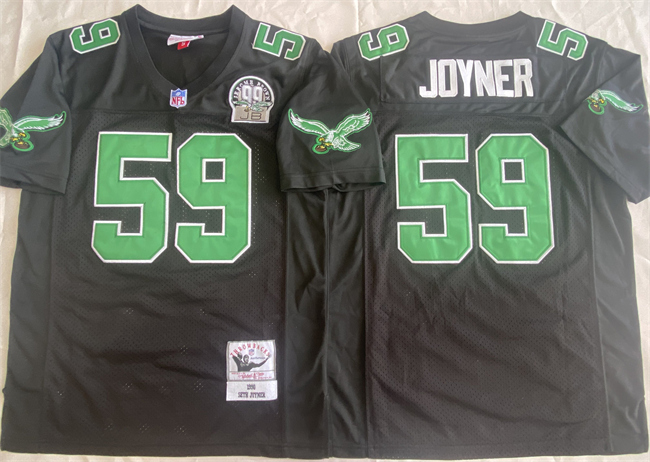 Men's Philadelphia Eagles #59 Seth Joyner Black Throwback Stitched Football Jersey Men's Philadelphia Eagles #59 Seth Joyner Black Throwback Stitched Football Jersey