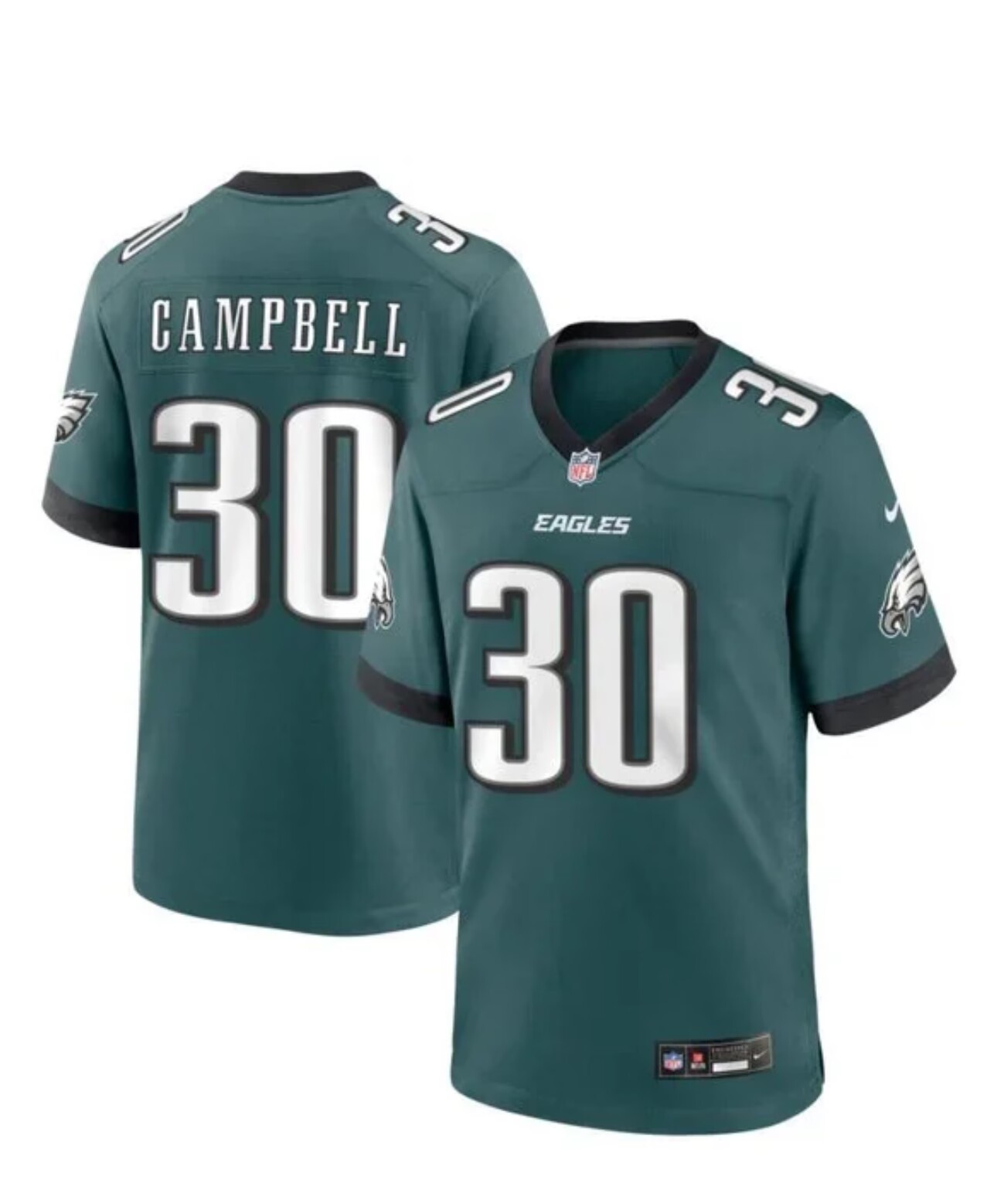 Men's Philadelphia Eagles #30 Jihaad CAMPBELL Midnight Green Vapor Untouchable Limited Stitched Football Jersey Men's Philadelphia Eagles #30 Jihaad CAMPBELL Midnight Green Vapor Untouchable Limited Stitched Football Jersey