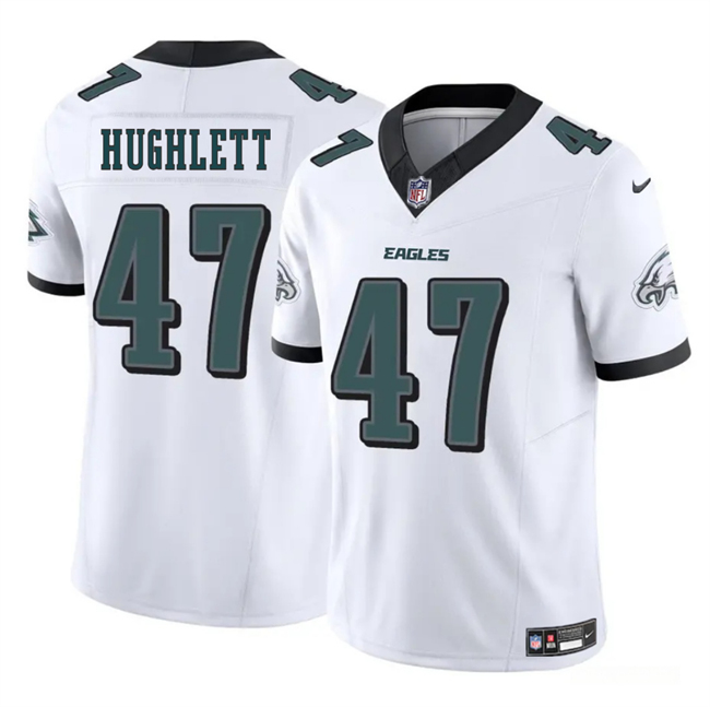 Men's Philadelphia Eagles #47 Charley Hughlett White 2024 New F.U.S.E. Vapor Untouchable Limited Stitched Football Jersey Men's Philadelphia Eagles #47 Charley Hughlett White 2024 New F.U.S.E. Vapor Untouchable Limited Stitched Football Jersey