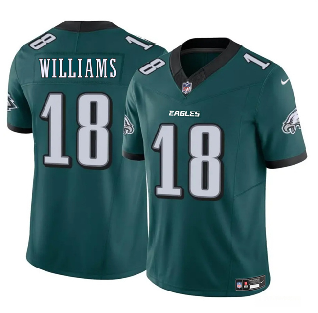 Men's Philadelphia Eagles #18 Avery Williams Green 2024 New F.U.S.E. Vapor Untouchable Limited Stitched Football Jersey Men's Philadelphia Eagles #18 Avery Williams Green 2024 New F.U.S.E. Vapor Untouchable Limited Stitched Football Jersey