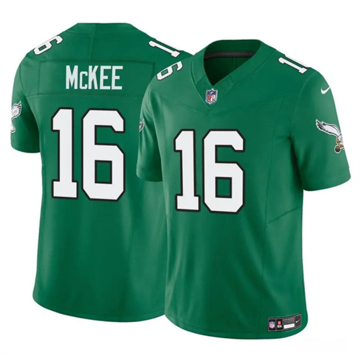 Men's Philadelphia Eagles #16 Tanner McKee Kelly Green 2024 F.U.S.E. Vapor Untouchable Limited Stitched Football Jersey Men's Philadelphia Eagles #16 Tanner McKee Kelly Green 2024 F.U.S.E. Vapor Untouchable Limited Stitched Football Jersey