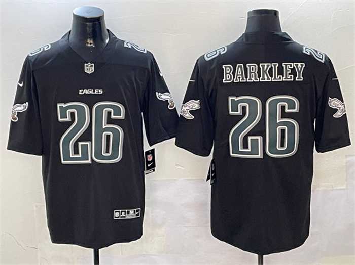 Men's Philadelphia Eagles #26 Saquon Barkley Black Fashion Vapor Untouchable Limited Stitched Football Jersey Men's Philadelphia Eagles #26 Saquon Barkley Black Fashion Vapor Untouchable Limited Stitched Football Jersey