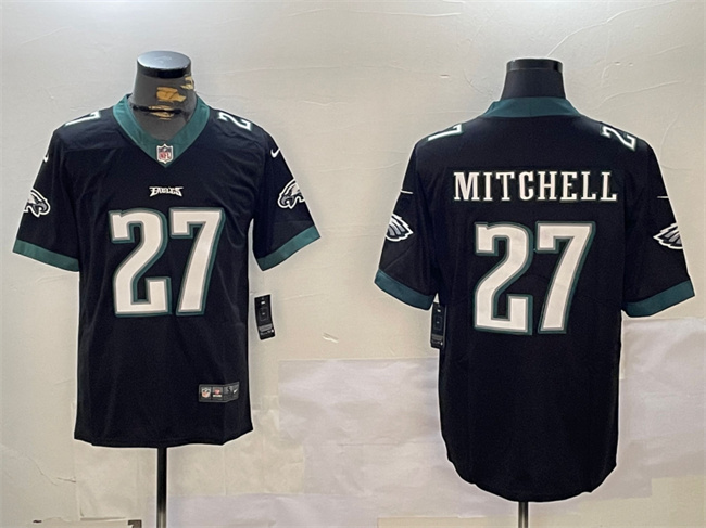 Men's Philadelphia Eagles #27 Quinyon Mitchell Black Vapor Untouchable Limited Stitched Football Jersey Men's Philadelphia Eagles #27 Quinyon Mitchell Black Vapor Untouchable Limited Stitched Football Jersey