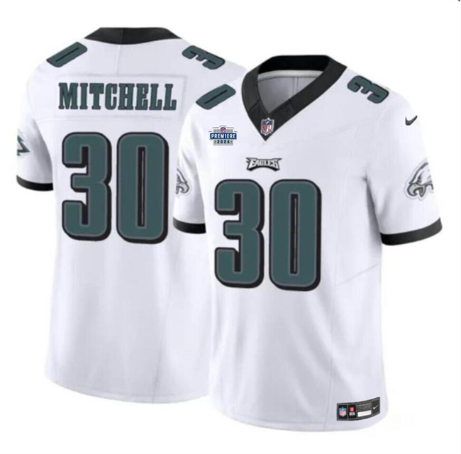 Men's Philadelphia Eagles #30 Quinyon Mitchell White 2024 With Dradt Patch F.U.S.E Vapor Untouchable Limited Stitched Football Jersey Men's Philadelphia Eagles #30 Quinyon Mitchell White 2024 With Dradt Patch F.U.S.E Vapor Untouchable Limited Stitched Football Jersey