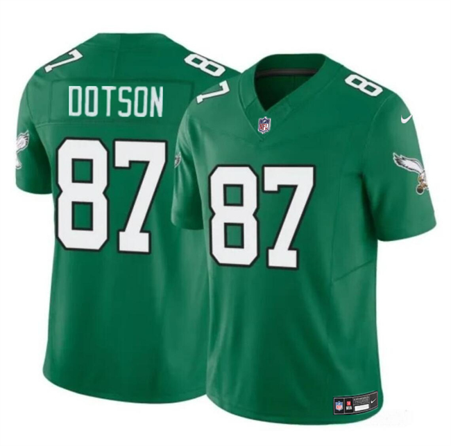 Men's Philadelphia Eagles #87 Jahan Dotson Kelly Green F.U.S.E Throwback Vapor Untouchable Limited Stitched Football Jersey Men's Philadelphia Eagles #87 Jahan Dotson Kelly Green F.U.S.E Throwback Vapor Untouchable Limited Stitched Football Jersey