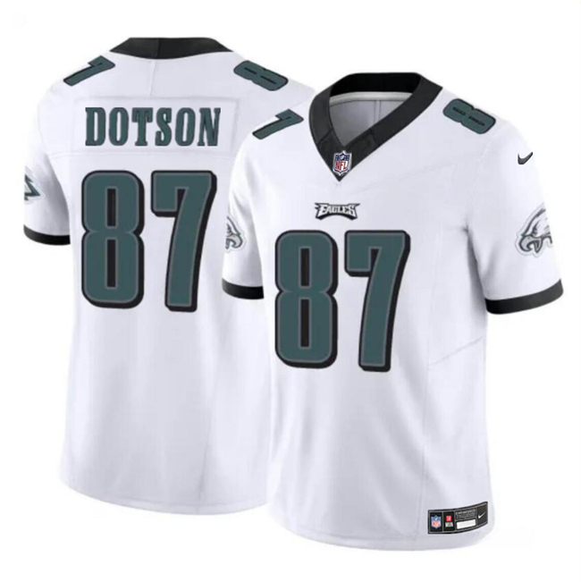 Men's Philadelphia Eagles #87 Jahan Dotson White F.U.S.E Vapor Untouchable Limited Stitched Football Jersey Men's Philadelphia Eagles #87 Jahan Dotson White F.U.S.E Vapor Untouchable Limited Stitched Football Jersey