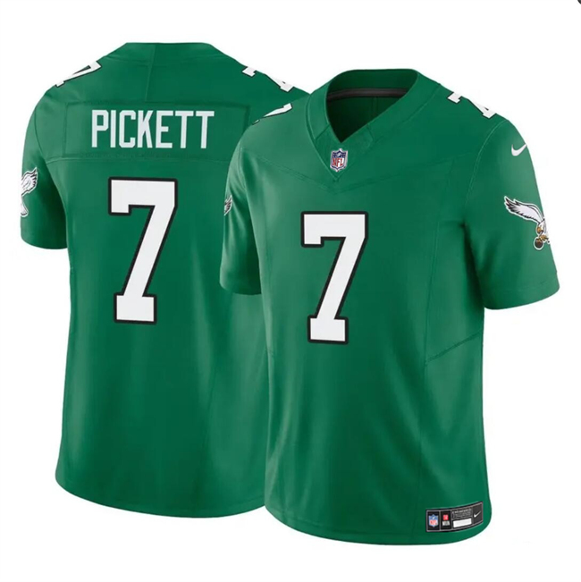 Men's Philadelphia Eagles #7 Kenny Pickett Green 2023 F.U.S.E Throwback Vapor Untouchable Limited Stitched Football Jersey Men's Philadelphia Eagles #7 Kenny Pickett Green 2023 F.U.S.E Throwback Vapor Untouchable Limited Stitched Football Jersey