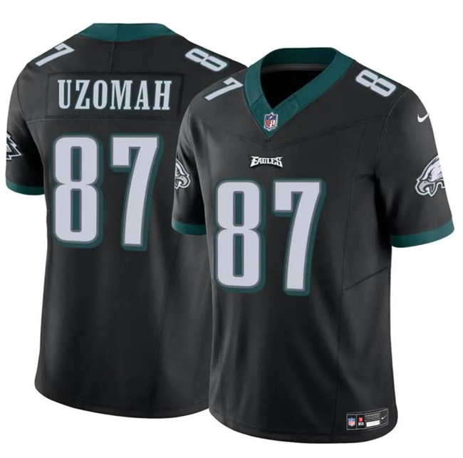 Men's Philadelphia Eagles #87 C.J. Uzomah Black 2023 F.U.S.E Vapor Untouchable Limited Stitched Football Jersey Men's Philadelphia Eagles #87 C.J. Uzomah Black 2023 F.U.S.E Vapor Untouchable Limited Stitched Football Jersey