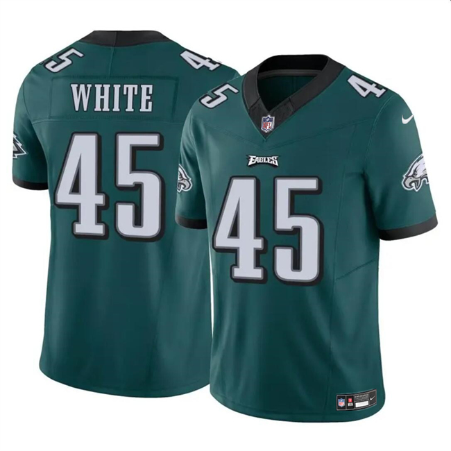 Men's Philadelphia Eagles #45 Devin White Green 2023 F.U.S.E Vapor Untouchable Limited Stitched Football Jersey Men's Philadelphia Eagles #45 Devin White Green 2023 F.U.S.E Vapor Untouchable Limited Stitched Football Jersey