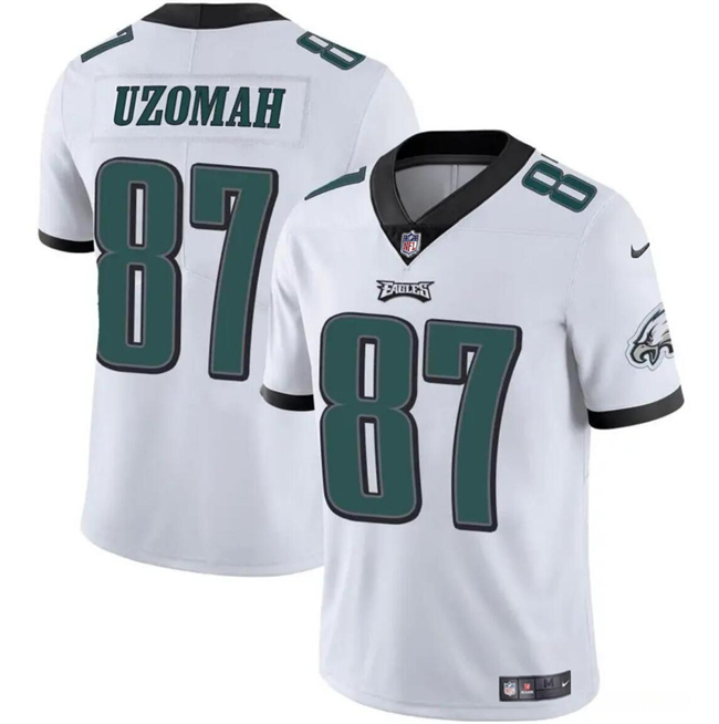 Men's Philadelphia Eagles #87 C.J. Uzomah White Vapor Untouchable Limited Stitched Football Jersey Men's Philadelphia Eagles #87 C.J. Uzomah White Vapor Untouchable Limited Stitched Football Jersey