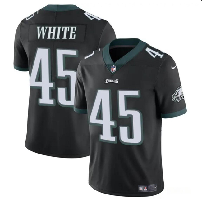 Men's Philadelphia Eagles #45 Devin White Black Vapor Untouchable Limited Stitched Football Jersey Men's Philadelphia Eagles #45 Devin White Black Vapor Untouchable Limited Stitched Football Jersey