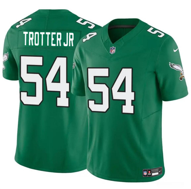 Men's Philadelphia Eagles #54 Jeremiah Trotter Jr Green 2024 Draft F.U.S.E Vapor Untouchable Throwback Limited Stitched Football Jersey Men's Philadelphia Eagles #54 Jeremiah Trotter Jr Green 2024 Draft F.U.S.E Vapor Untouchable Throwback Limited Stitched Football Jersey