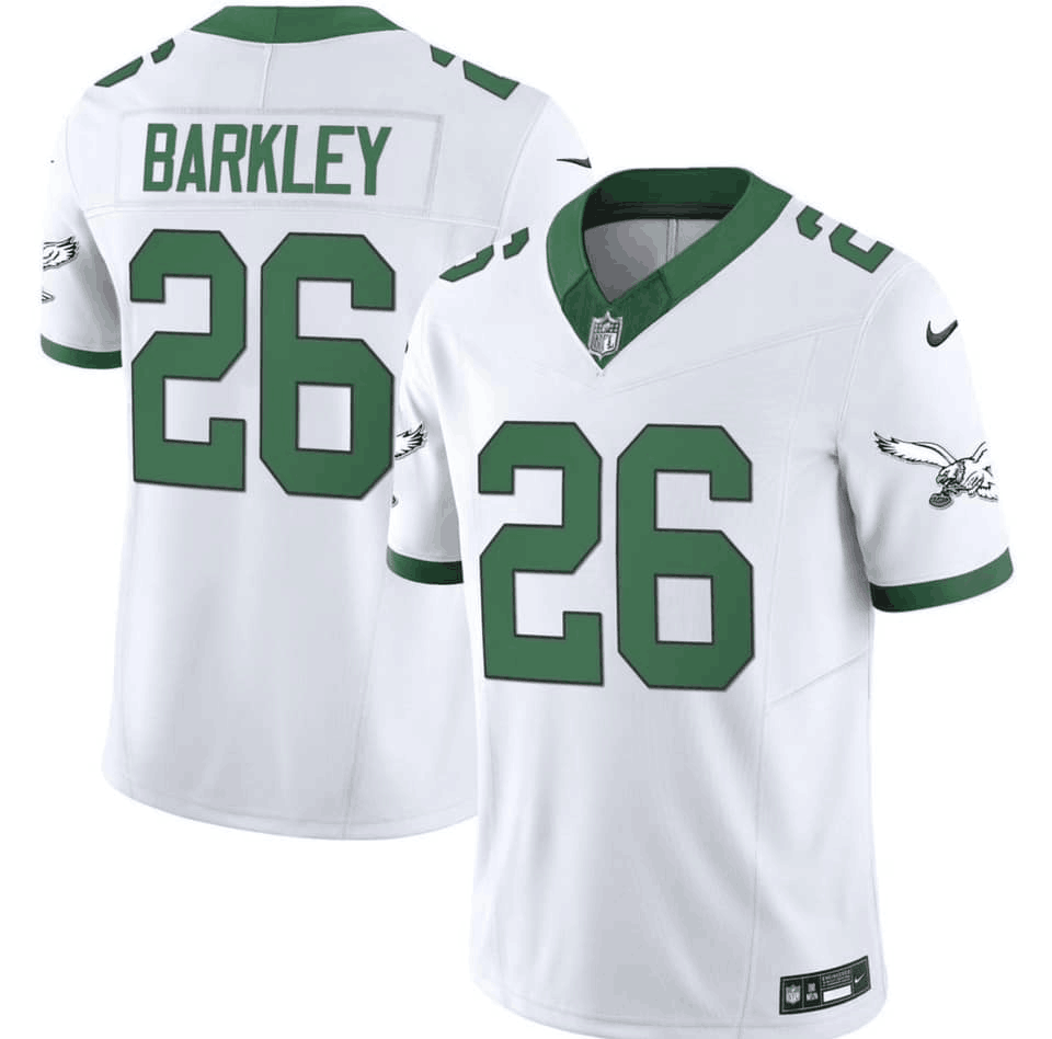 Men's Philadelphia Eagles #26 Saquon Barkley White 2023 F.U.S.E. Vapor Untouchable Throwback Stitched Football Jersey Men's Philadelphia Eagles #26 Saquon Barkley White 2023 F.U.S.E. Vapor Untouchable Throwback Stitched Football Jersey