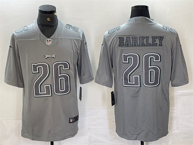 Men's Philadelphia Eagles #26 Saquon Barkley Grey Atmosphere Fashion Stitched Jersey Men's Philadelphia Eagles #26 Saquon Barkley Grey Atmosphere Fashion Stitched Jersey