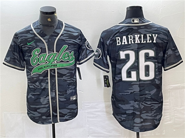 Men's Philadelphia Eagles #26 Saquon Barkley White Gold Cool Base Baseball Stitched Jersey Men's Philadelphia Eagles #26 Saquon Barkley White Gold Cool Base Baseball Stitched Jersey