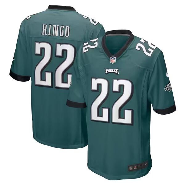 Men's Philadelphia Eagles #22 Kelee Ringo Green Stitched Game Jersey Men's Philadelphia Eagles #22 Kelee Ringo Green Stitched Game Jersey