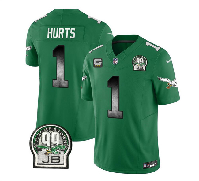 Men's Philadelphia Eagles #1 Jalen Hurts Green 2023 F.U.S.E. With 3-Star C Patch Throwback Vapor Untouchable Limited Stitched Football Jersey Men's Philadelphia Eagles #1 Jalen Hurts Green 2023 F.U.S.E. With 3-Star C Patch Throwback Vapor Untouchable Limited Stitched Football Jersey
