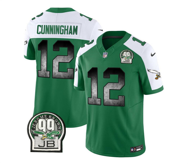 Men's Philadelphia Eagles #12 Randall Cunningham Green White 2023 F.U.S.E. Throwback Vapor Untouchable Limited Stitched Football Jersey Men's Philadelphia Eagles #12 Randall Cunningham Green White 2023 F.U.S.E. Throwback Vapor Untouchable Limited Stitched Football Jersey