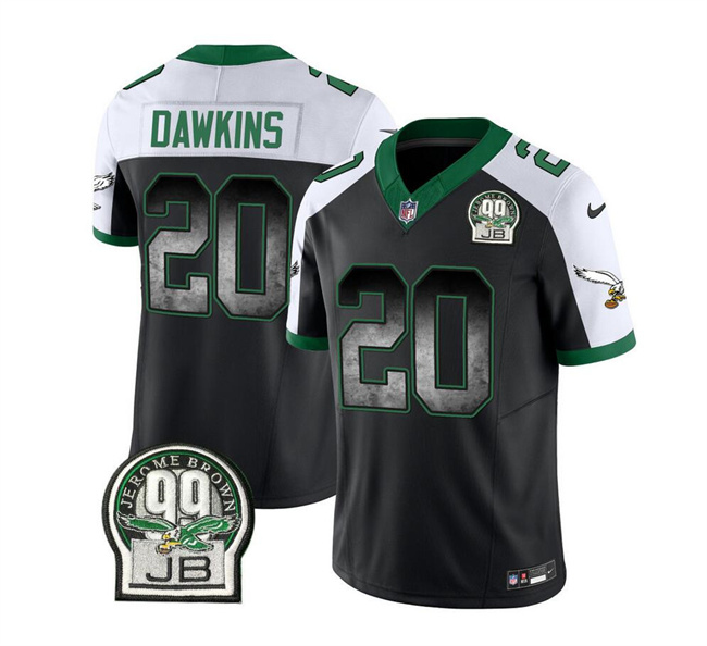 Men's Philadelphia Eagles #20 Brian Dawkins Black White 2023 F.U.S.E. Throwback Vapor Untouchable Limited Stitched Football Jersey Men's Philadelphia Eagles #20 Brian Dawkins Black White 2023 F.U.S.E. Throwback Vapor Untouchable Limited Stitched Football Jersey
