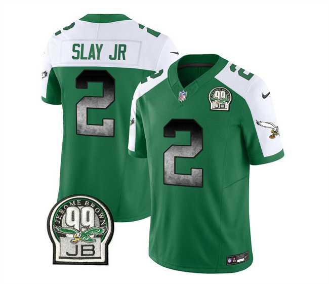 Men's Philadelphia Eagles #2 Darius Slay JR Green White 2023 F.U.S.E. Throwback Vapor Untouchable Limited Stitched Football Jersey Men's Philadelphia Eagles #2 Darius Slay JR Green White 2023 F.U.S.E. Throwback Vapor Untouchable Limited Stitched Football Jersey