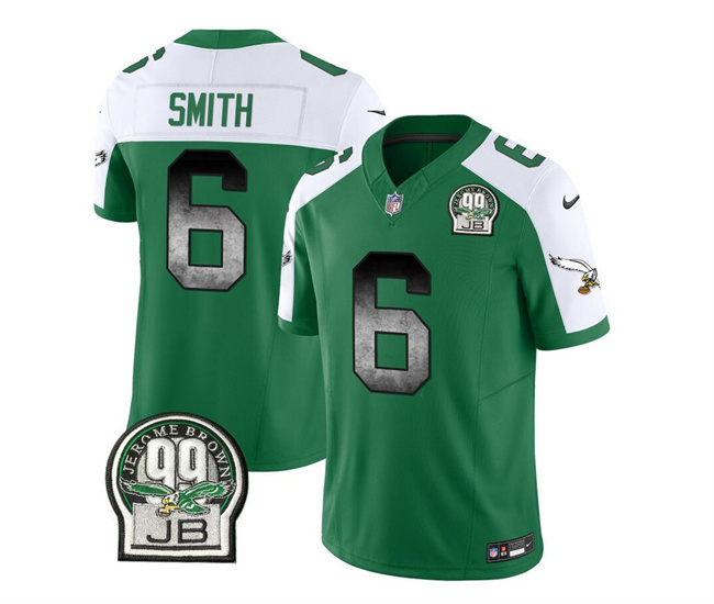 Men's Philadelphia Eagles #6 DeVonta Smith Green White 2023 F.U.S.E. Throwback Vapor Untouchable Limited Stitched Football Jersey Men's Philadelphia Eagles #6 DeVonta Smith Green White 2023 F.U.S.E. Throwback Vapor Untouchable Limited Stitched Football Jersey