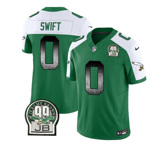 Men's Philadelphia Eagles #0 D'Andre Swift Green White 2023 F.U.S.E. Throwback Vapor Untouchable Limited Stitched Football Jersey Men's Philadelphia Eagles #0 D'Andre Swift Green White 2023 F.U.S.E. Throwback Vapor Untouchable Limited Stitched Football Jersey