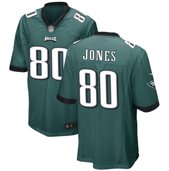 Men's Philadelphia Eagles #80 Julio Jones Green 2023 Stitched Game Jersey Men's Philadelphia Eagles #80 Julio Jones Green 2023 Stitched Game Jersey