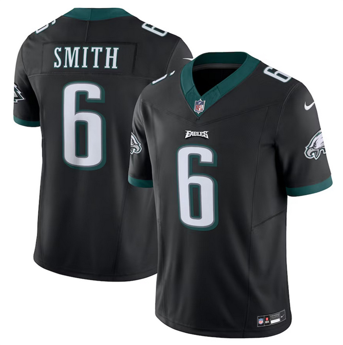 Men's Philadelphia Eagles #6 DeVonta Smith Black 2023 F.U.S.E. Vapor Untouchable Limited Stitched Football Jersey Men's Philadelphia Eagles #6 DeVonta Smith Black 2023 F.U.S.E. Vapor Untouchable Limited Stitched Football Jersey