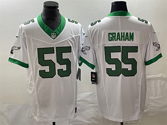 Men's Philadelphia Eagles #55 Brandon Graham White 2023 F.U.S.E. Vapor Untouchable Stitched Football Jersey Men's Philadelphia Eagles #55 Brandon Graham White 2023 F.U.S.E. Vapor Untouchable Stitched Football Jersey
