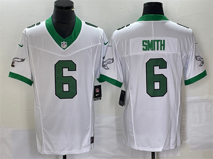 Men's Philadelphia Eagles #6 DeVonta Smith White 2023 F.U.S.E. Vapor Untouchable Stitched Football Jersey Men's Philadelphia Eagles #6 DeVonta Smith White 2023 F.U.S.E. Vapor Untouchable Stitched Football Jersey