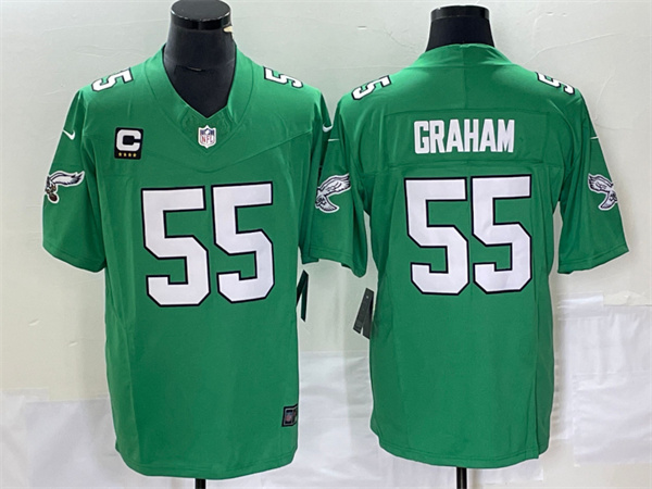Men's Philadelphia Eagles #55 Brandon Graham Green 2023 F.U.S.E. With C Patch Vapor Untouchable Stitched Football Jersey Men's Philadelphia Eagles #55 Brandon Graham Green 2023 F.U.S.E. With C Patch Vapor Untouchable Stitched Football Jersey