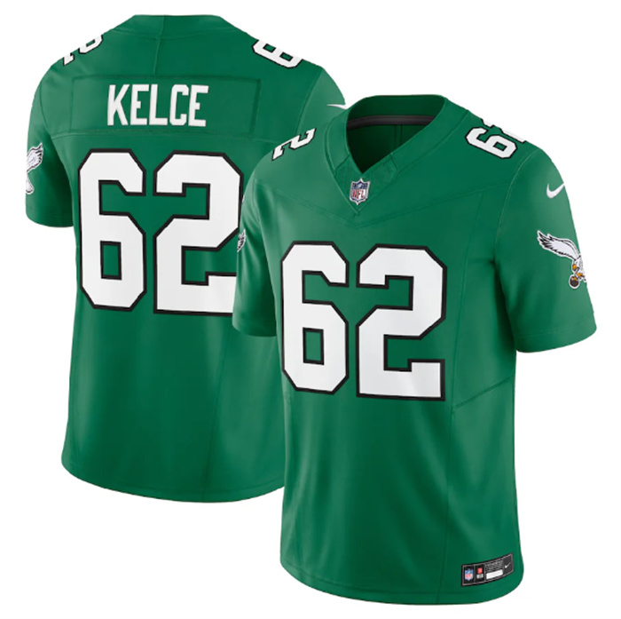 Men's Philadelphia Eagles #62 Jason Kelce Green 2023 F.U.S.E. Vapor Untouchable Stitched Football Jersey Men's Philadelphia Eagles #62 Jason Kelce Green 2023 F.U.S.E. Vapor Untouchable Stitched Football Jersey