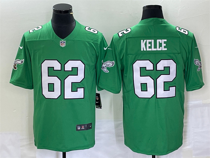 Men's Philadelphia Eagles #62 Jason Kelce Green Stitched Football Jersey Men's Philadelphia Eagles #62 Jason Kelce Green Stitched Football Jersey