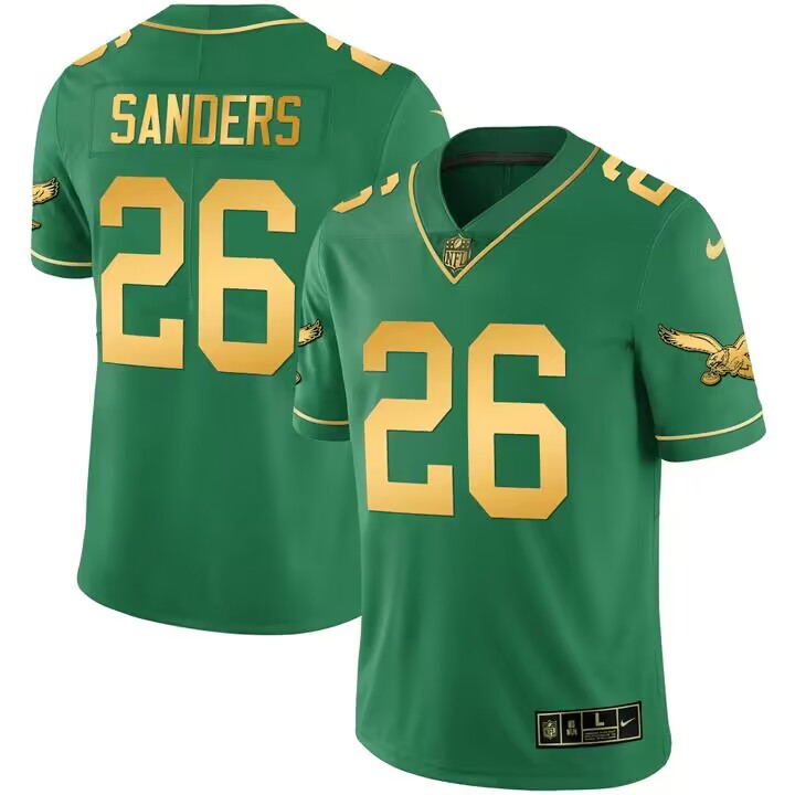 Men's Philadelphia Eagles #26 Miles Sanders Green gold Vapor Untouchable Limited Stitched Football Jersey Men's Philadelphia Eagles #26 Miles Sanders Green gold Vapor Untouchable Limited Stitched Football Jersey