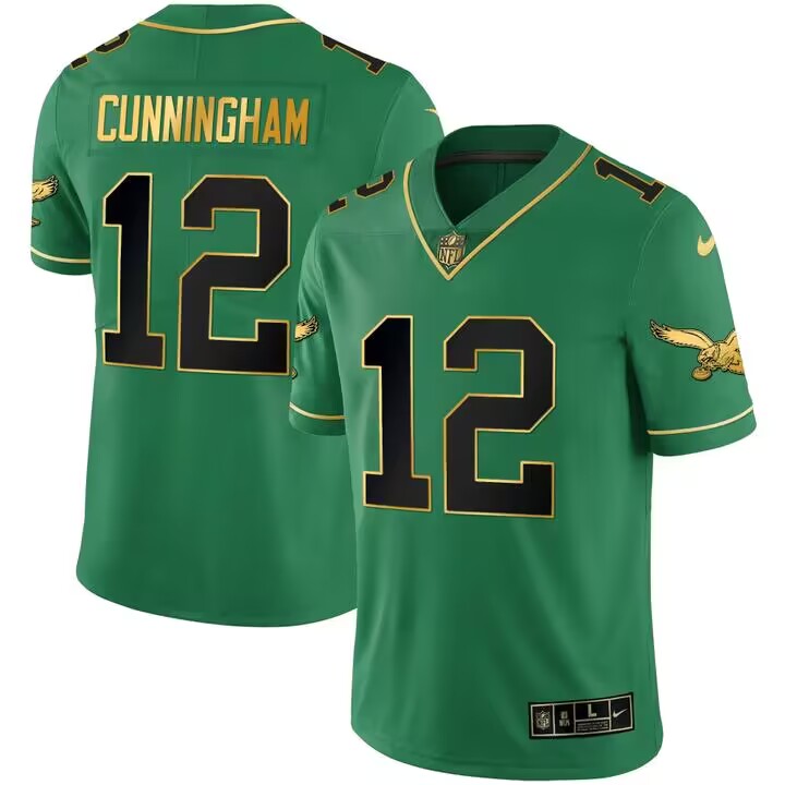 Nike Eagles #12 Randall Cunningham Green Black Men's Stitched NFL Limited Rush Jersey Nike Eagles #12 Randall Cunningham Green Black Men's Stitched NFL Limited Rush Jersey