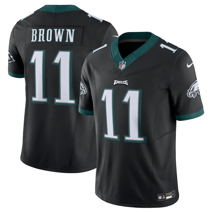 Men's Philadelphia Eagles #11 A.J. Brown Black 2023 F.U.S.E. Vapor Untouchable Limited Stitched Football Jersey Men's Philadelphia Eagles #11 A.J. Brown Black 2023 F.U.S.E. Vapor Untouchable Limited Stitched Football Jersey