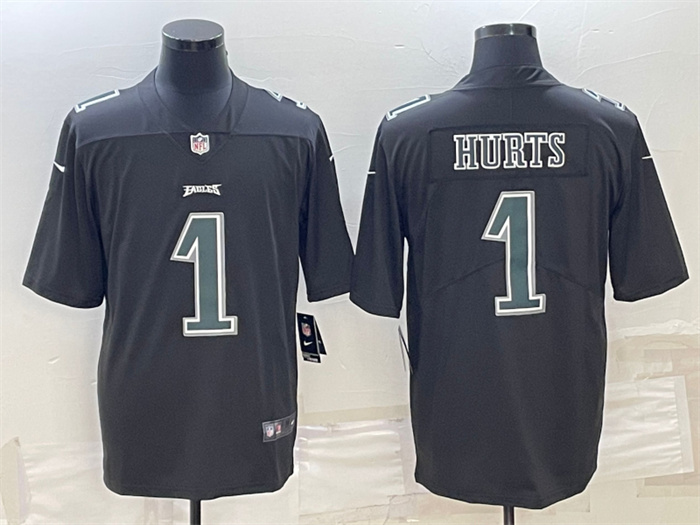 Men's Philadelphia Eagles #1 Jalen Hurts Black Green Vapor Untouchable Limited Stitched Jersey Men's Philadelphia Eagles #1 Jalen Hurts Black Green Vapor Untouchable Limited Stitched Jersey