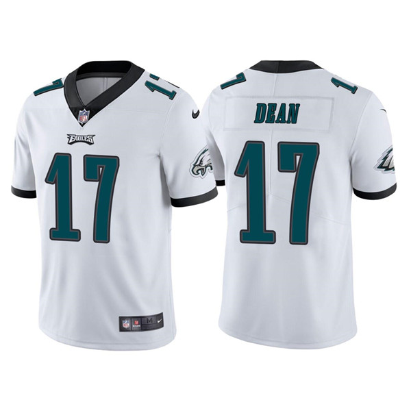 Men's Philadelphia Eagles #17 Nakobe Dean White Vapor Untouchable Limited Stitched Jersey Men's Philadelphia Eagles #17 Nakobe Dean White Vapor Untouchable Limited Stitched Jersey