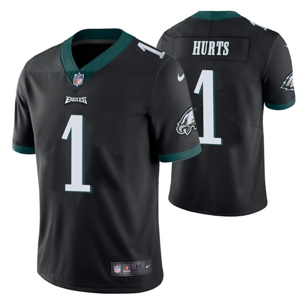 Nike Eagles #1 Jalen Hurts Black Men's Stitched NFL Vapor Untouchable Limited Jersey Nike Eagles #1 Jalen Hurts Black Men's Stitched NFL Vapor Untouchable Limited Jersey
