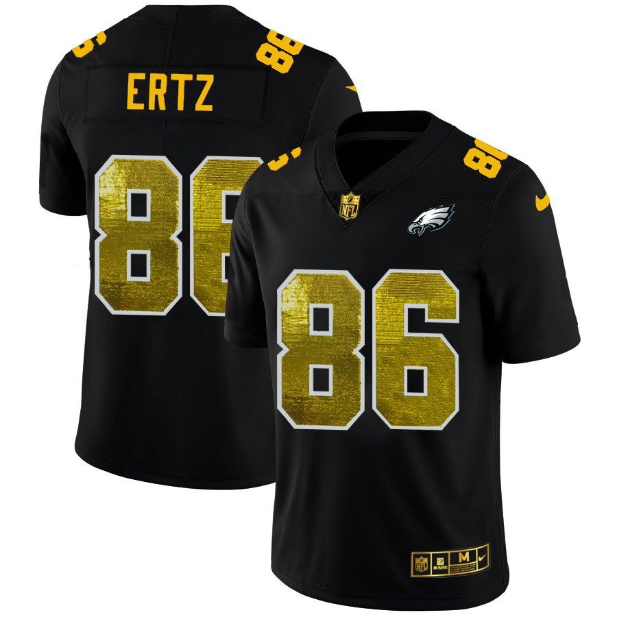 Philadelphia Eagles #86 Zach Ertz Men's Black Nike Golden Sequin Vapor Limited NFL Jersey Philadelphia Eagles #86 Zach Ertz Men's Black Nike Golden Sequin Vapor Limited NFL Jersey