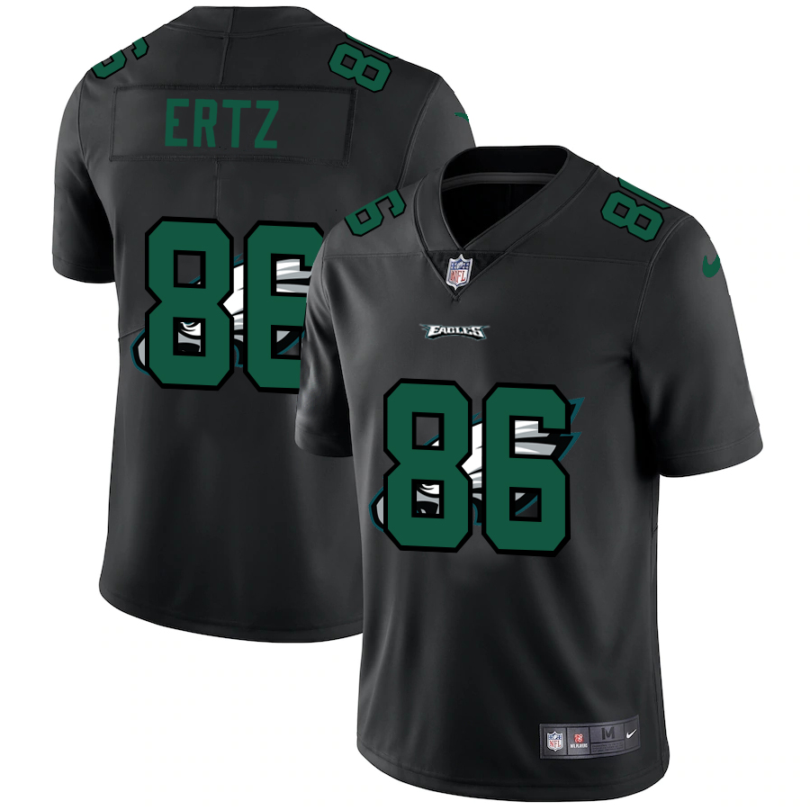 Philadelphia Eagles #86 Zach Ertz Men's Nike Team Logo Dual Overlap Limited NFL Jersey Black