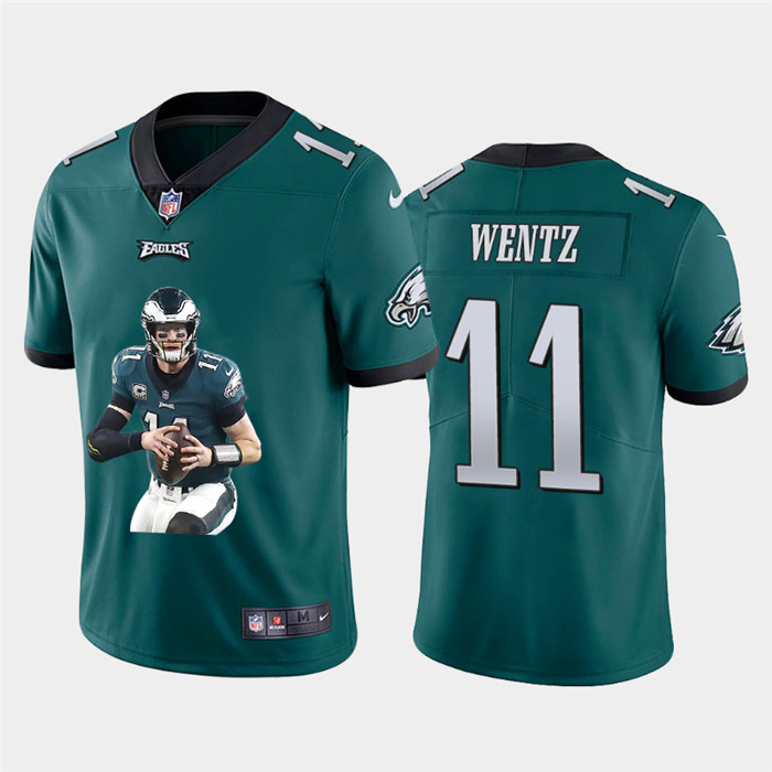 Philadelphia Eagles #11 Carson Wentz Men's Nike Player Signature Moves Vapor Limited NFL Jersey Green Philadelphia Eagles #11 Carson Wentz Men's Nike Player Signature Moves Vapor Limited NFL Jersey Green
